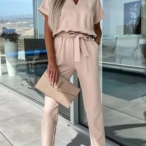 Women’s Elegant Pink/Lt. Mauve Jumpsuit Sz. S NWOT